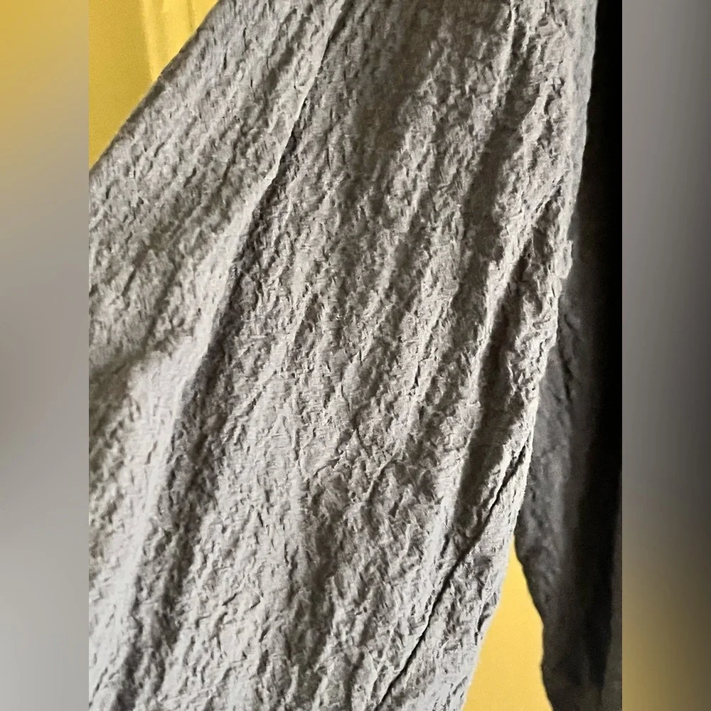 Free People Summer Daydream Gauzy Buttondown Shirt Charcoal Gray Small
